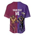Storm And Broncos Rugby Custom Baseball Jersey Melbourne Brisbane Final Together Mascots Style - Aussie Hoodie