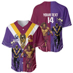 Storm And Broncos Rugby Custom Baseball Jersey Melbourne Brisbane Final Together Mascots Style - Aussie Hoodie