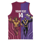 Storm And Broncos Rugby Custom Basketball Jersey Melbourne Brisbane Final Together Mascots Style - Aussie Hoodie