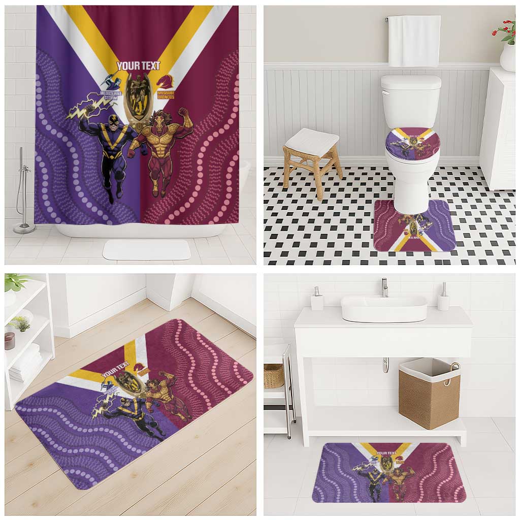 Storm And Broncos Rugby Custom Bathroom Set Melbourne Brisbane Final Together Mascots Style - Aussie Hoodie