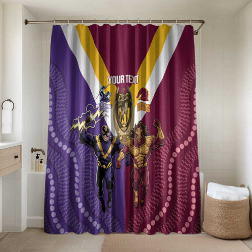 Storm And Broncos Rugby Custom Bathroom Set Melbourne Brisbane Final Together Mascots Style - Aussie Hoodie