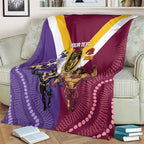 Storm And Broncos Rugby Custom Blanket Melbourne Brisbane Final Together Mascots Style - Aussie Hoodie