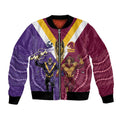 Storm And Broncos Rugby Custom Bomber Jacket Melbourne Brisbane Final Together Mascots Style - Aussie Hoodie