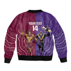 Storm And Broncos Rugby Custom Bomber Jacket Melbourne Brisbane Final Together Mascots Style - Aussie Hoodie