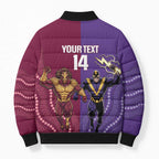 Storm And Broncos Rugby Custom Bomber Puffer Jacket Melbourne Brisbane Final Together Mascots Style - Aussie Hoodie