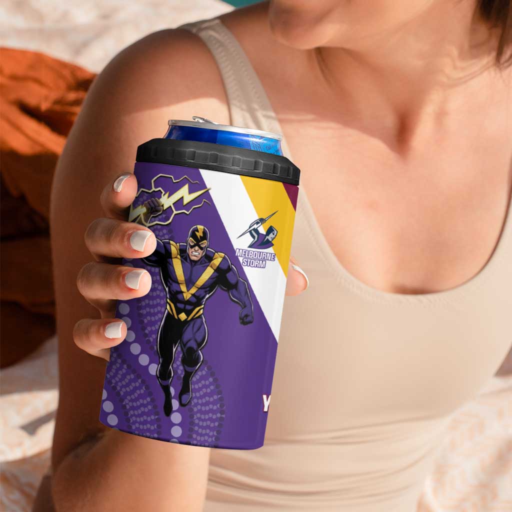 Storm And Broncos Rugby Custom 4 in 1 Can Cooler Tumbler Melbourne Brisbane Final Together Mascots Style - Aussie Hoodie
