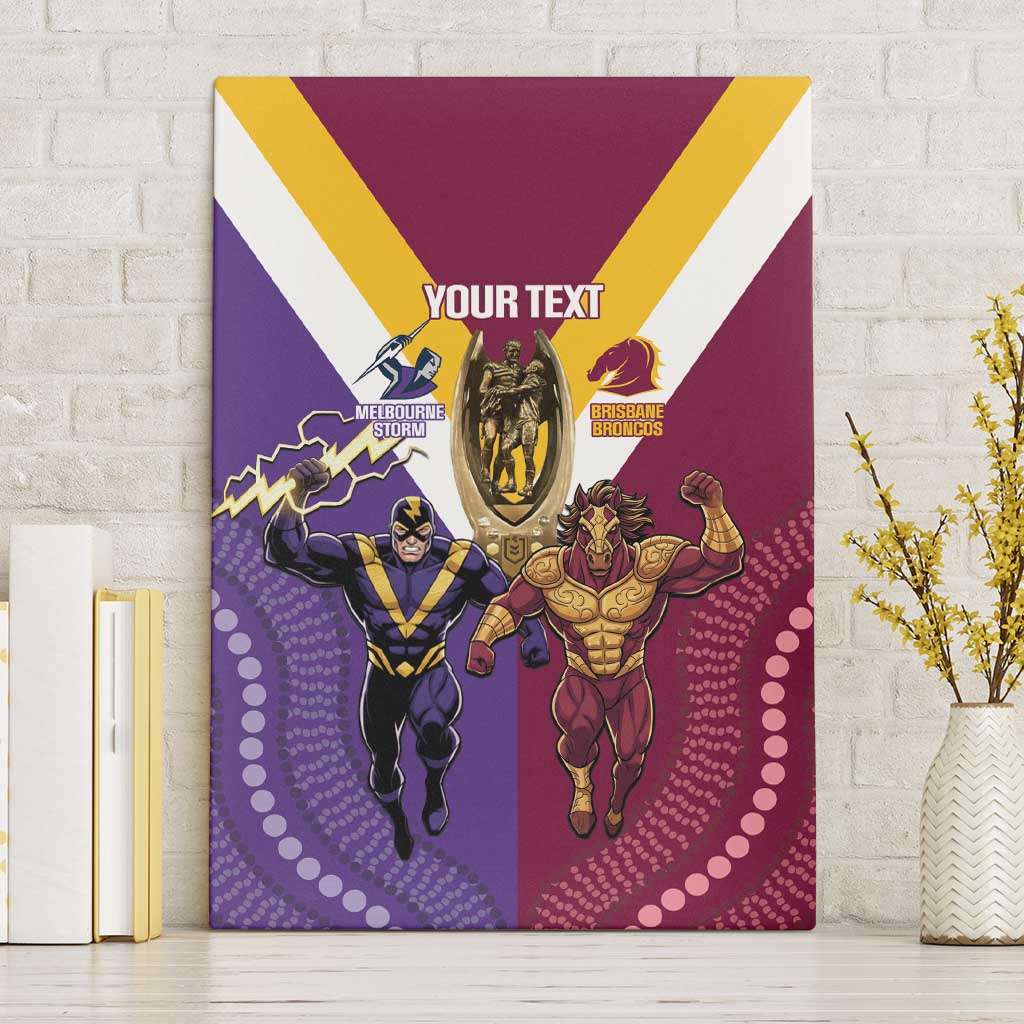 Storm And Broncos Rugby Custom Canvas Wall Art Melbourne Brisbane Final Together Mascots Style - Aussie Hoodie