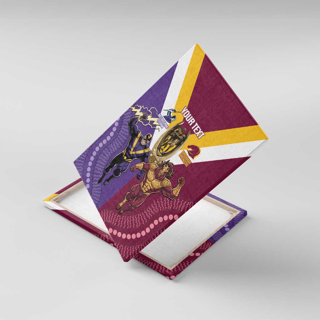 Storm And Broncos Rugby Custom Canvas Wall Art Melbourne Brisbane Final Together Mascots Style - Aussie Hoodie