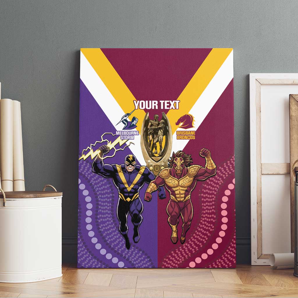 Storm And Broncos Rugby Custom Canvas Wall Art Melbourne Brisbane Final Together Mascots Style - Aussie Hoodie
