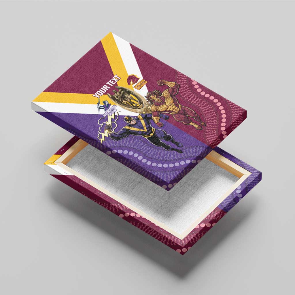 Storm And Broncos Rugby Custom Canvas Wall Art Melbourne Brisbane Final Together Mascots Style - Aussie Hoodie
