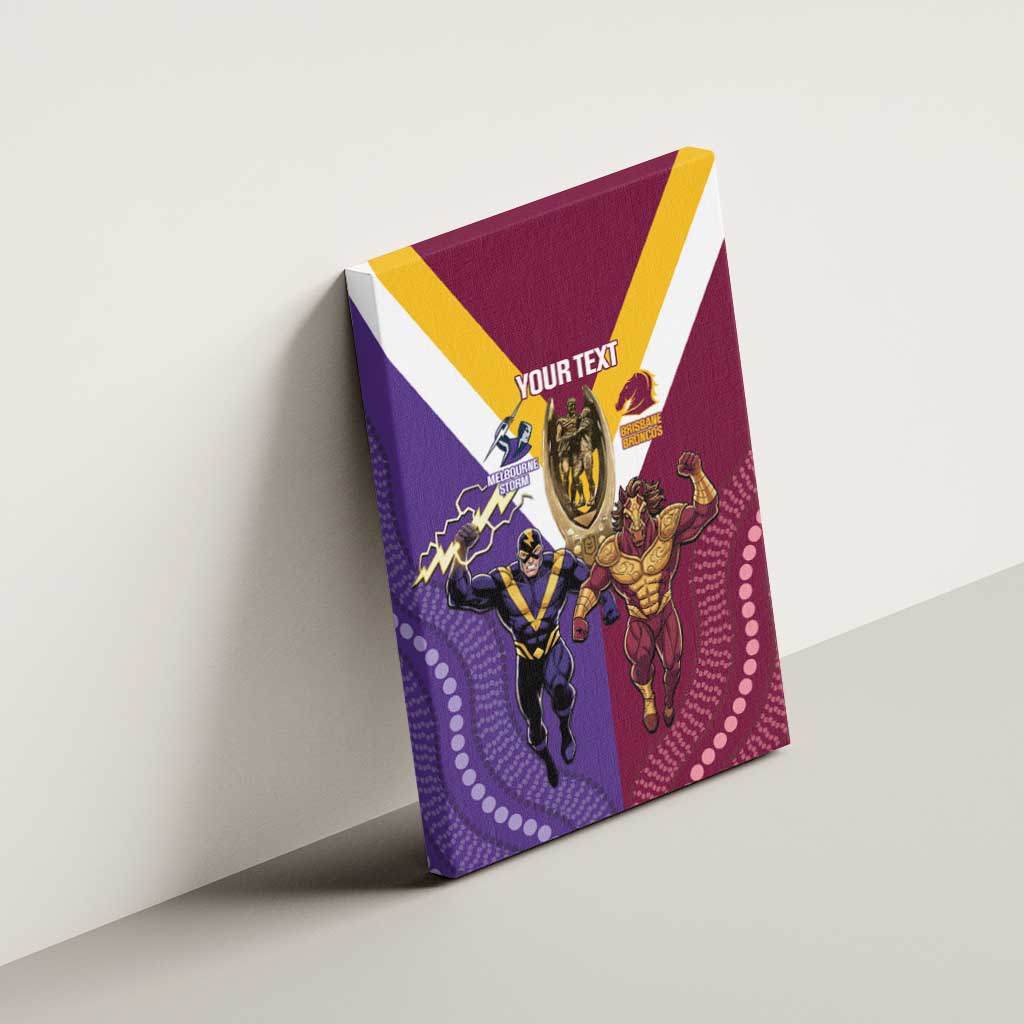 Storm And Broncos Rugby Custom Canvas Wall Art Melbourne Brisbane Final Together Mascots Style - Aussie Hoodie