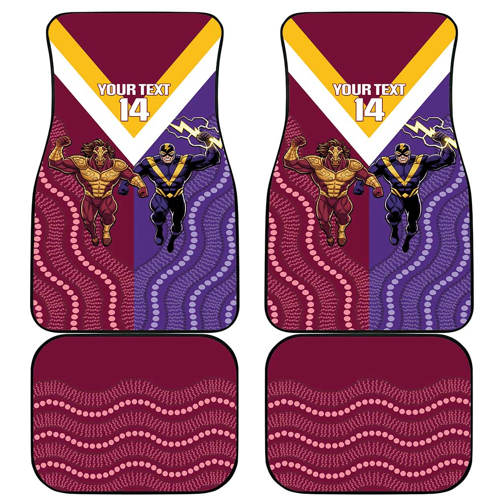 Storm And Broncos Rugby Custom Car Mats Melbourne Brisbane Final Together Mascots Style - Aussie Hoodie