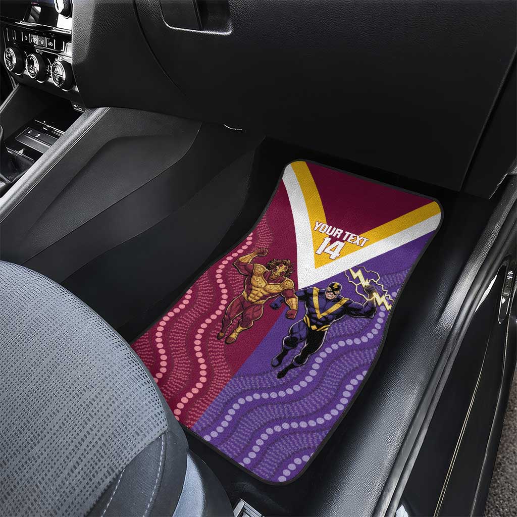 Storm And Broncos Rugby Custom Car Mats Melbourne Brisbane Final Together Mascots Style - Aussie Hoodie