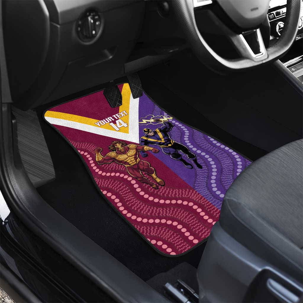 Storm And Broncos Rugby Custom Car Mats Melbourne Brisbane Final Together Mascots Style - Aussie Hoodie
