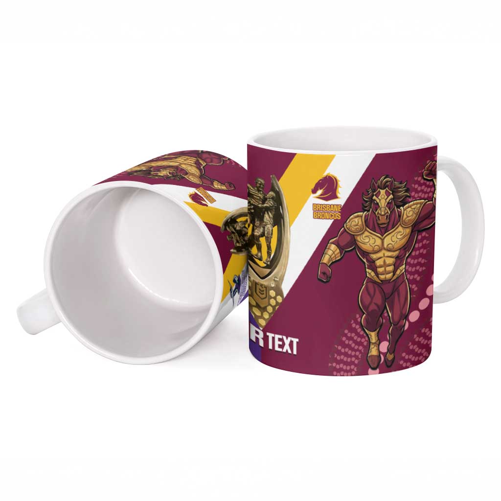 Storm And Broncos Rugby Custom Ceramic Mug Melbourne Brisbane Final Together Mascots Style - Aussie Hoodie
