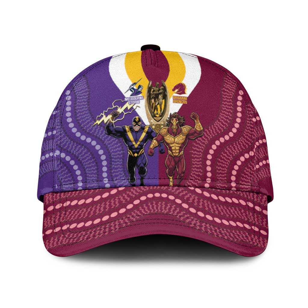 Storm And Broncos Rugby Classic Cap Melbourne Brisbane Final Together Mascots Style - Aussie Hoodie
