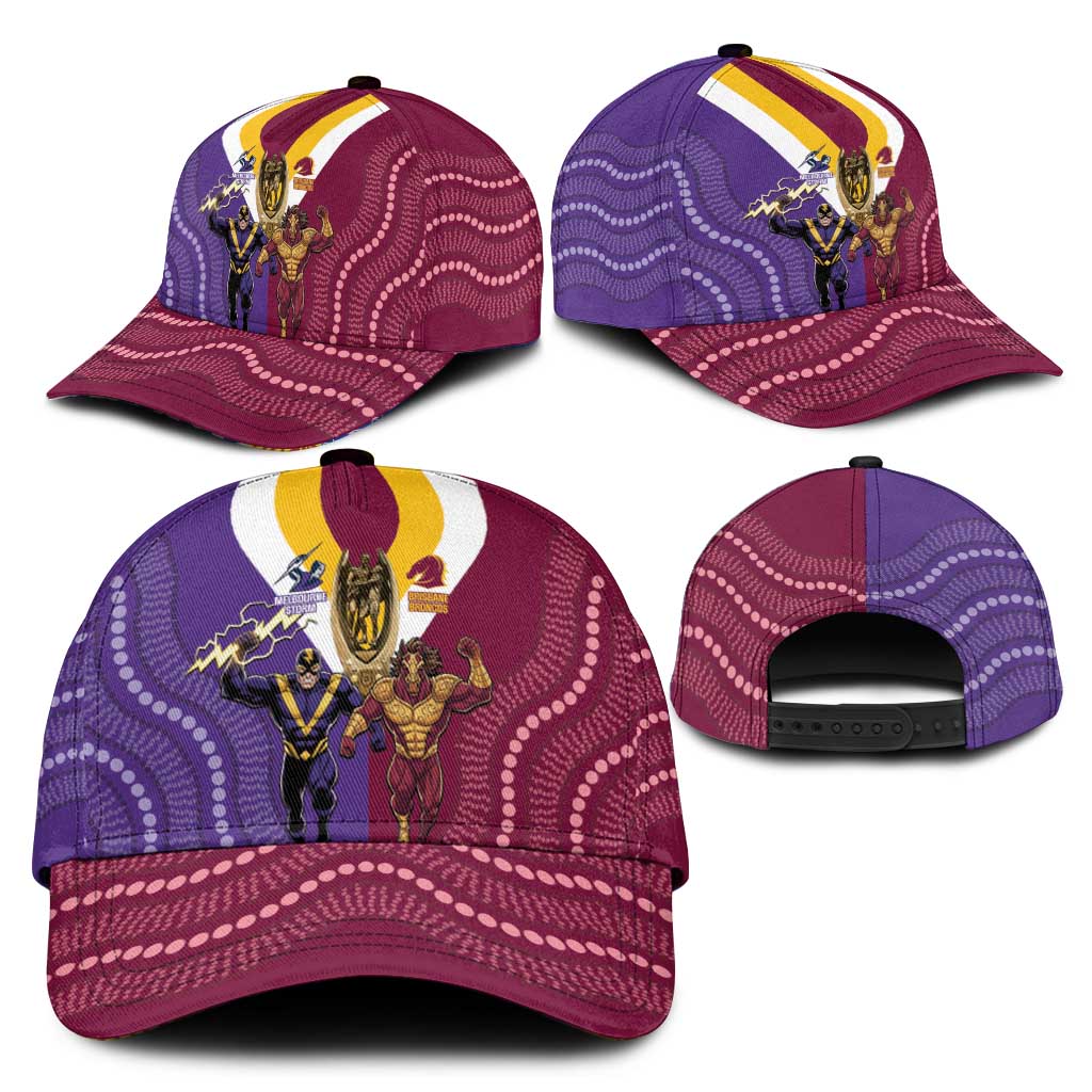Storm And Broncos Rugby Classic Cap Melbourne Brisbane Final Together Mascots Style - Aussie Hoodie