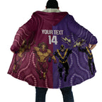 Storm And Broncos Rugby Custom Cloak Melbourne Brisbane Final Together Mascots Style - Aussie Hoodie