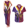 Storm And Broncos Rugby Custom Couples Matching Tank Maxi Dress and Hawaiian Shirt Melbourne Brisbane Final Together Mascots Style - Aussie Hoodie