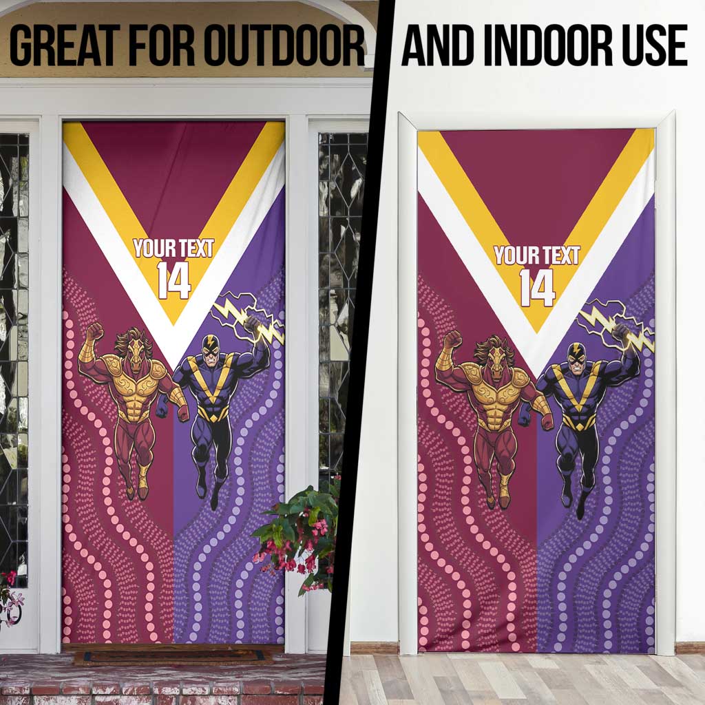 Storm And Broncos Rugby Custom Door Cover Melbourne Brisbane Final Together Mascots Style - Aussie Hoodie