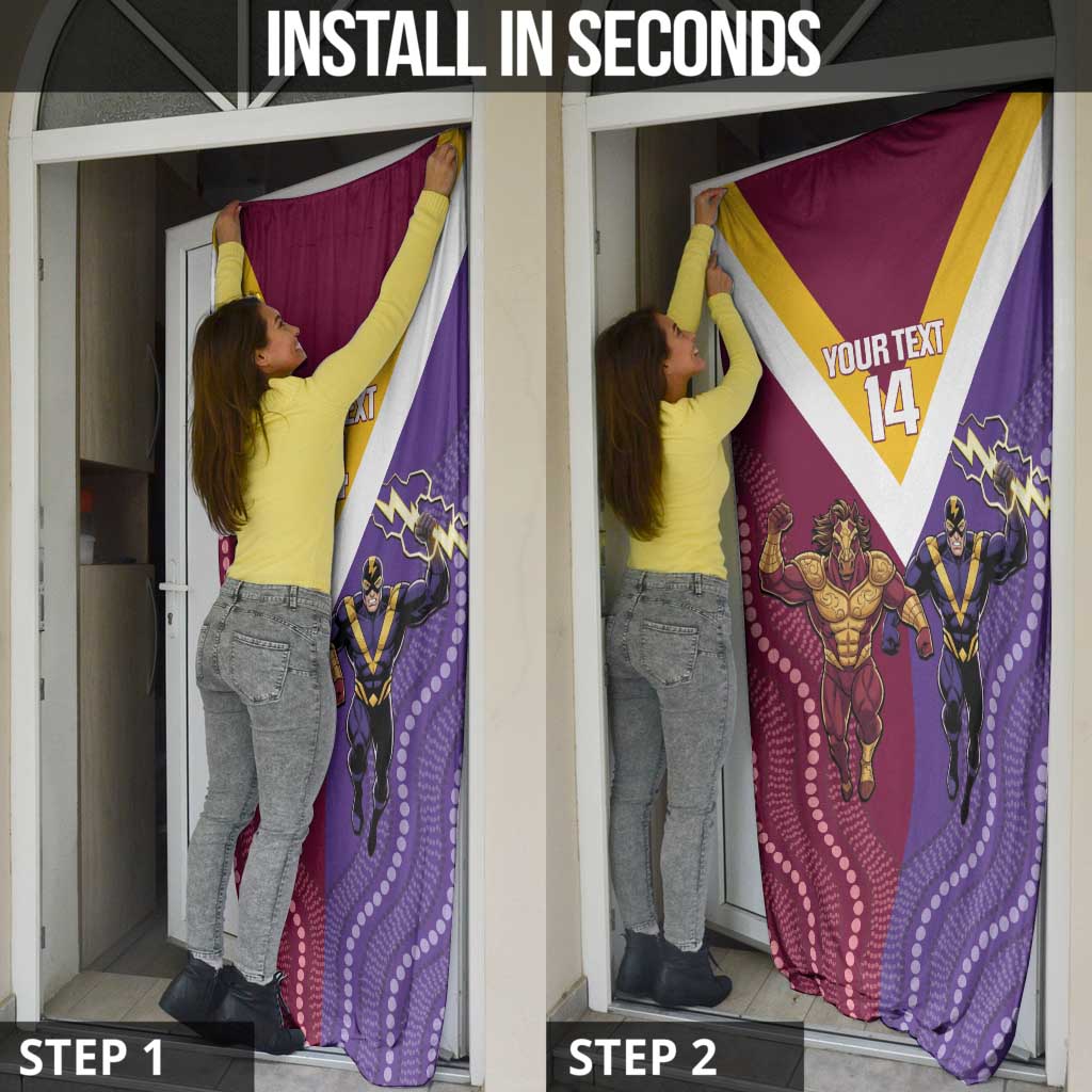 Storm And Broncos Rugby Custom Door Cover Melbourne Brisbane Final Together Mascots Style - Aussie Hoodie