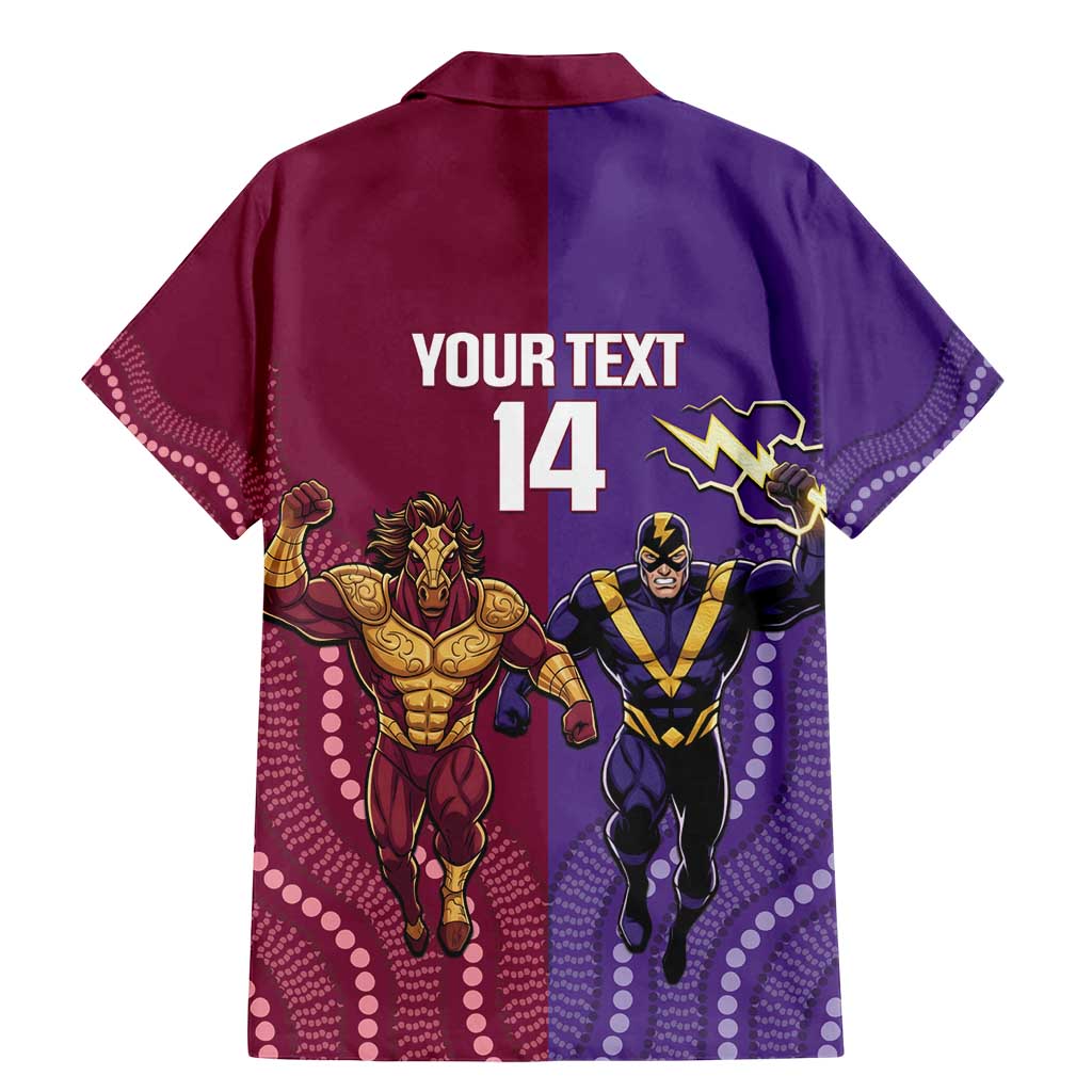 Storm And Broncos Rugby Custom Family Matching Mermaid Dress and Hawaiian Shirt Melbourne Brisbane Final Together Mascots Style - Aussie Hoodie
