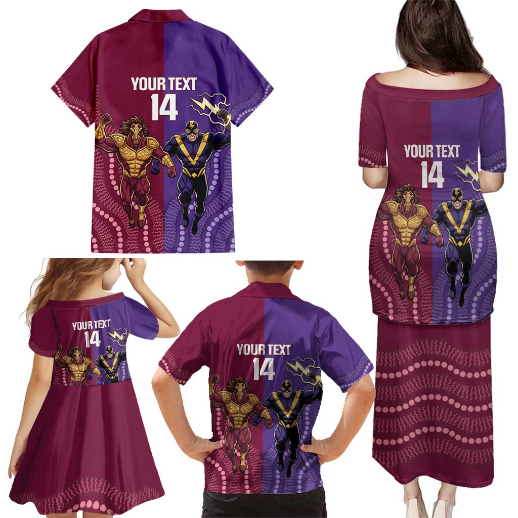Storm And Broncos Rugby Custom Family Matching Puletasi and Hawaiian Shirt Melbourne Brisbane Final Together Mascots Style - Aussie Hoodie