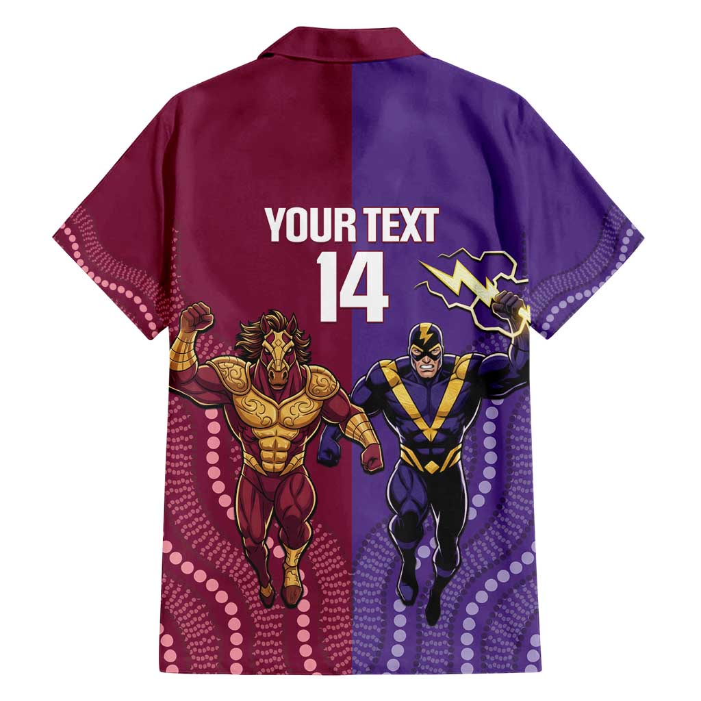 Storm And Broncos Rugby Custom Family Matching Summer Maxi Dress and Hawaiian Shirt Melbourne Brisbane Final Together Mascots Style - Aussie Hoodie