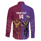Storm And Broncos Rugby Custom Family Matching Summer Maxi Dress and Hawaiian Shirt Melbourne Brisbane Final Together Mascots Style - Aussie Hoodie