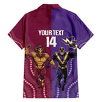 Storm And Broncos Rugby Custom Family Matching Tank Maxi Dress and Hawaiian Shirt Melbourne Brisbane Final Together Mascots Style - Aussie Hoodie