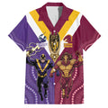Storm And Broncos Rugby Custom Hawaiian Shirt Melbourne Brisbane Final Together Mascots Style - Aussie Hoodie