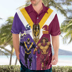 Storm And Broncos Rugby Custom Hawaiian Shirt Melbourne Brisbane Final Together Mascots Style - Aussie Hoodie