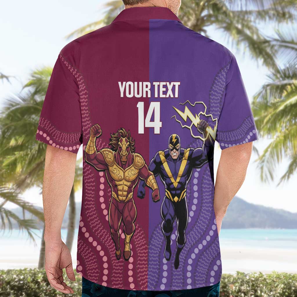 Storm And Broncos Rugby Custom Hawaiian Shirt Melbourne Brisbane Final Together Mascots Style - Aussie Hoodie