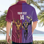 Storm And Broncos Rugby Custom Hawaiian Shirt Melbourne Brisbane Final Together Mascots Style - Aussie Hoodie