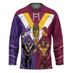 Storm And Broncos Rugby Custom Hockey Jersey Melbourne Brisbane Final Together Mascots Style - Aussie Hoodie