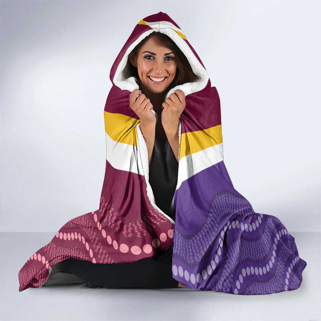 Storm And Broncos Rugby Custom Hooded Blanket Melbourne Brisbane Final Together Mascots Style - Aussie Hoodie