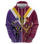 Storm And Broncos Rugby Custom Hoodie Melbourne Brisbane Final Together Mascots Style - Aussie Hoodie