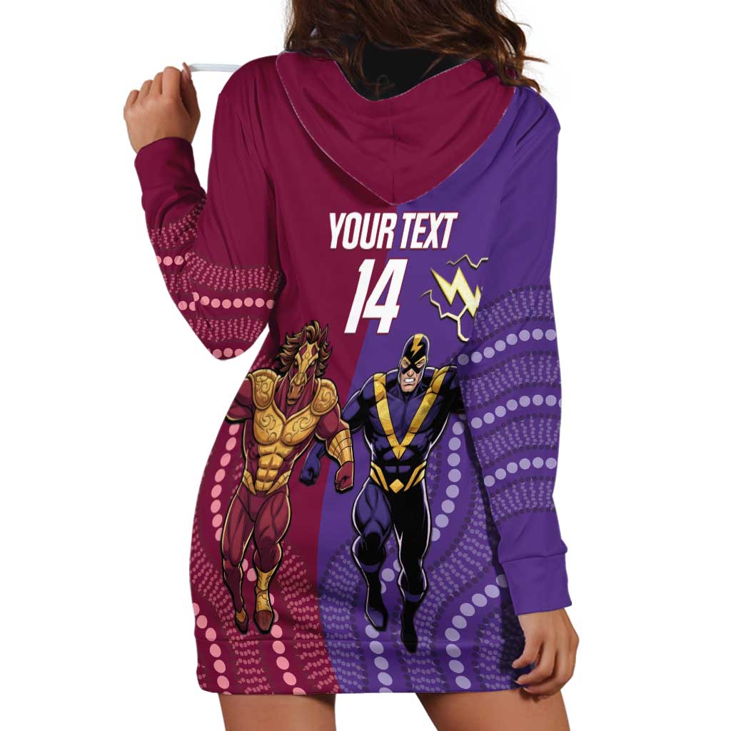 Storm And Broncos Rugby Custom Hoodie Dress Melbourne Brisbane Final Together Mascots Style - Aussie Hoodie