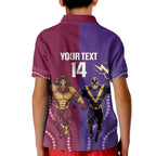 Storm And Broncos Rugby Custom Kid Polo Shirt Melbourne Brisbane Final Together Mascots Style - Aussie Hoodie