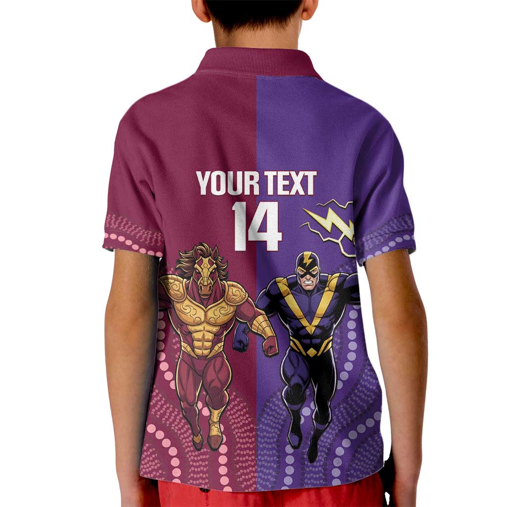 Storm And Broncos Rugby Custom Kid Polo Shirt Melbourne Brisbane Final Together Mascots Style - Aussie Hoodie