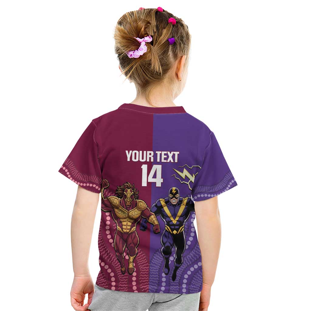Storm And Broncos Rugby Custom Kid T Shirt Melbourne Brisbane Final Together Mascots Style - Aussie Hoodie