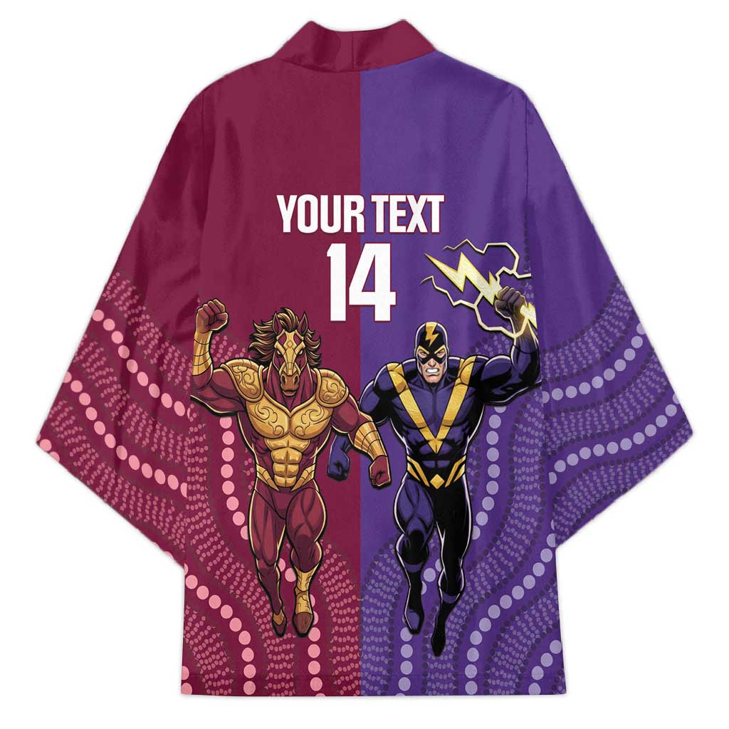 Storm And Broncos Rugby Custom Kimono Melbourne Brisbane Final Together Mascots Style - Aussie Hoodie