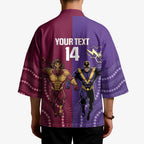 Storm And Broncos Rugby Custom Kimono Melbourne Brisbane Final Together Mascots Style - Aussie Hoodie