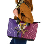 Storm And Broncos Rugby Custom Leather Tote Bag Melbourne Brisbane Final Together Mascots Style - Aussie Hoodie