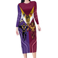 Storm And Broncos Rugby Custom Long Sleeve Bodycon Dress Melbourne Brisbane Final Together Mascots Style - Aussie Hoodie
