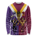 Storm And Broncos Rugby Custom Long Sleeve Shirt Melbourne Brisbane Final Together Mascots Style - Aussie Hoodie