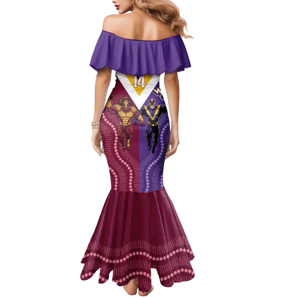 Storm And Broncos Rugby Custom Mermaid Dress Melbourne Brisbane Final Together Mascots Style - Aussie Hoodie