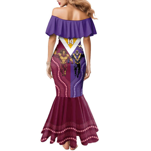 Storm And Broncos Rugby Custom Mermaid Dress Melbourne Brisbane Final Together Mascots Style - Aussie Hoodie