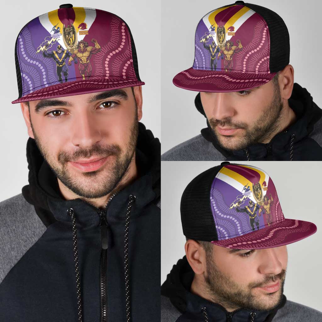 Storm And Broncos Rugby Mesh Trucker Cap Melbourne Brisbane Final Together Mascots Style - Aussie Hoodie