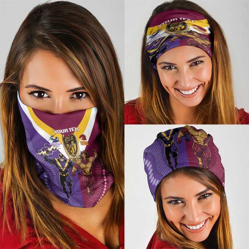 Storm And Broncos Rugby Custom Neck Gaiter Melbourne Brisbane Final Together Mascots Style - Aussie Hoodie